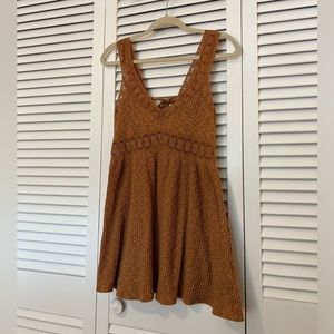 NWOT Forever 21 Burnt Orange Boho Knit and Flower Pattern Insert Dress